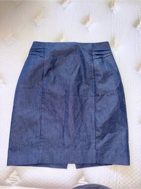 Express Navy Pinstripe Pencil Skirt